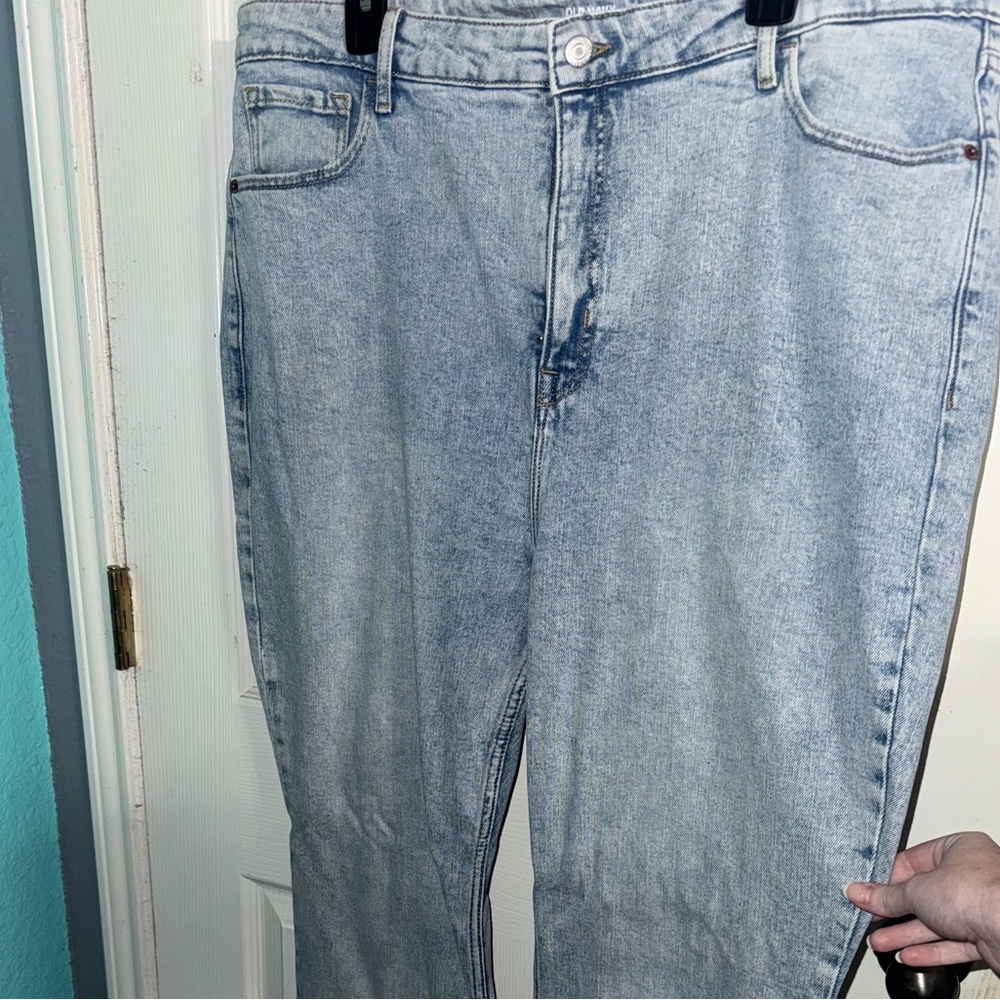 Light Blue Wide Leg Denim Jeans